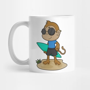 Monkey Surfer Surfboard Mug